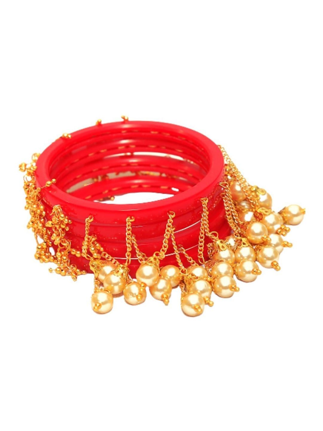 

Align Set Of 4 Gold Plated Stone Studded Latakan Bangles