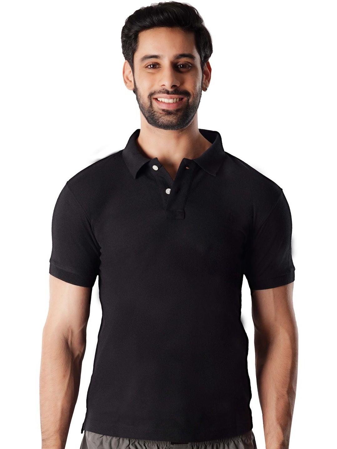 

Crusoe Men Solid Polo Collar Cotton T-shirt, Black