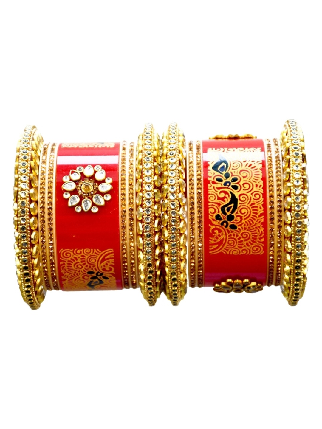 

Align Set Of 2 Gold-Plated AD-Studded Chuda Bangles