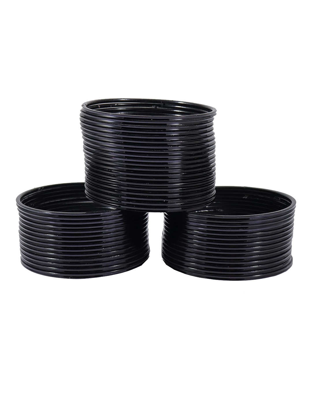 

ZULKA Set of 48 Glossy Finished Bangles, Black