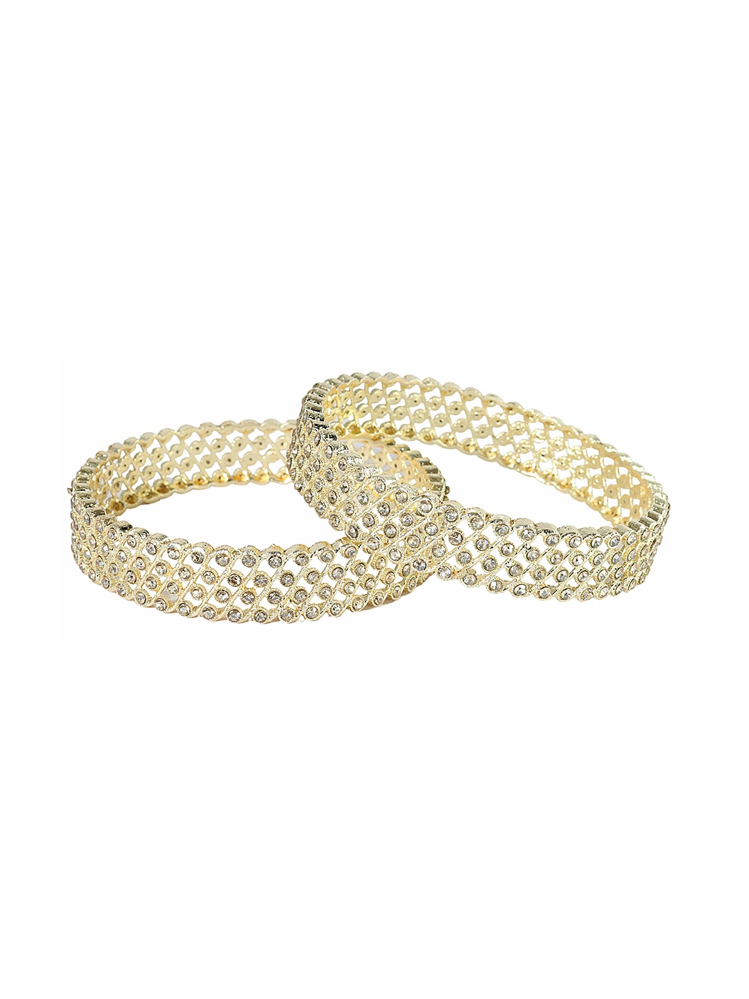 

ZULKA Set of 2 Gold-Plated Zircon Studded Bangles