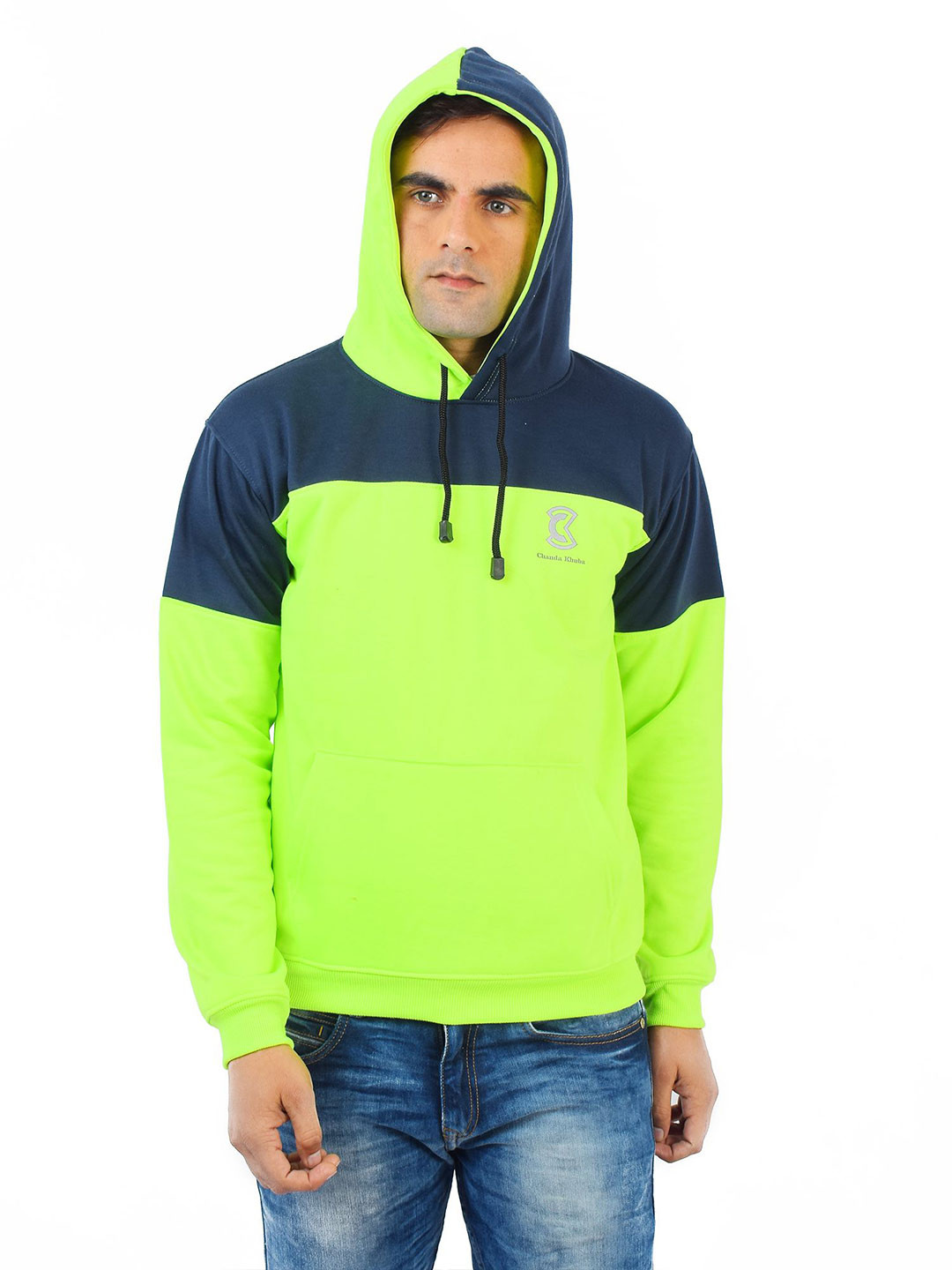 

Chanda Khuba Men Hooded Sweatshirt, Fluorescent green