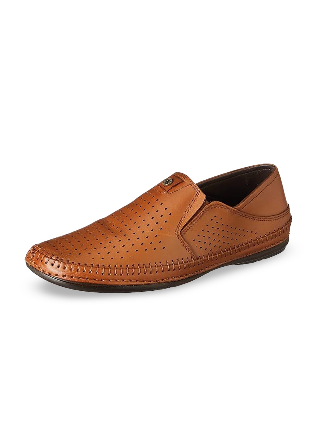 

Lee Cooper Men Perforations Leather Driving Shoes, Tan