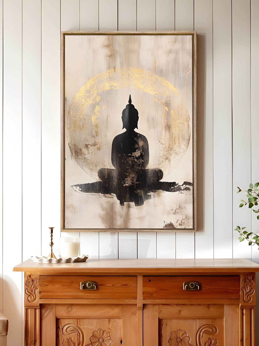 

Art Street Beige & Black Buddha Canvas Wall Art