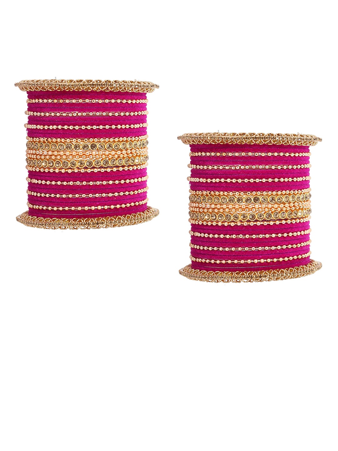 

ZULKA Set of 60 Stone-Studded Metal Bangles, Purple