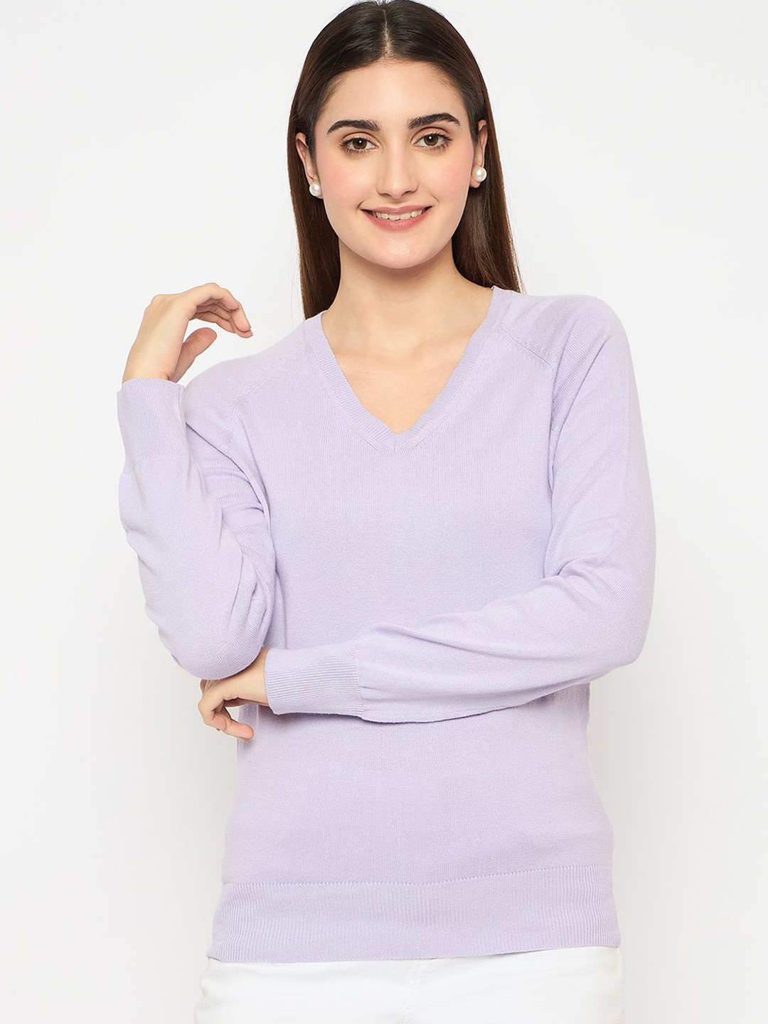 

Madame Women Cotton Long Sleeves Pullover, Mauve