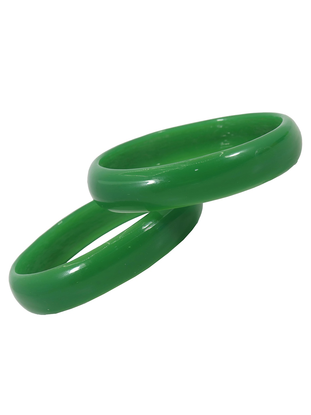 

ZULKA Set of 2 Plain Glass Bangles, Green