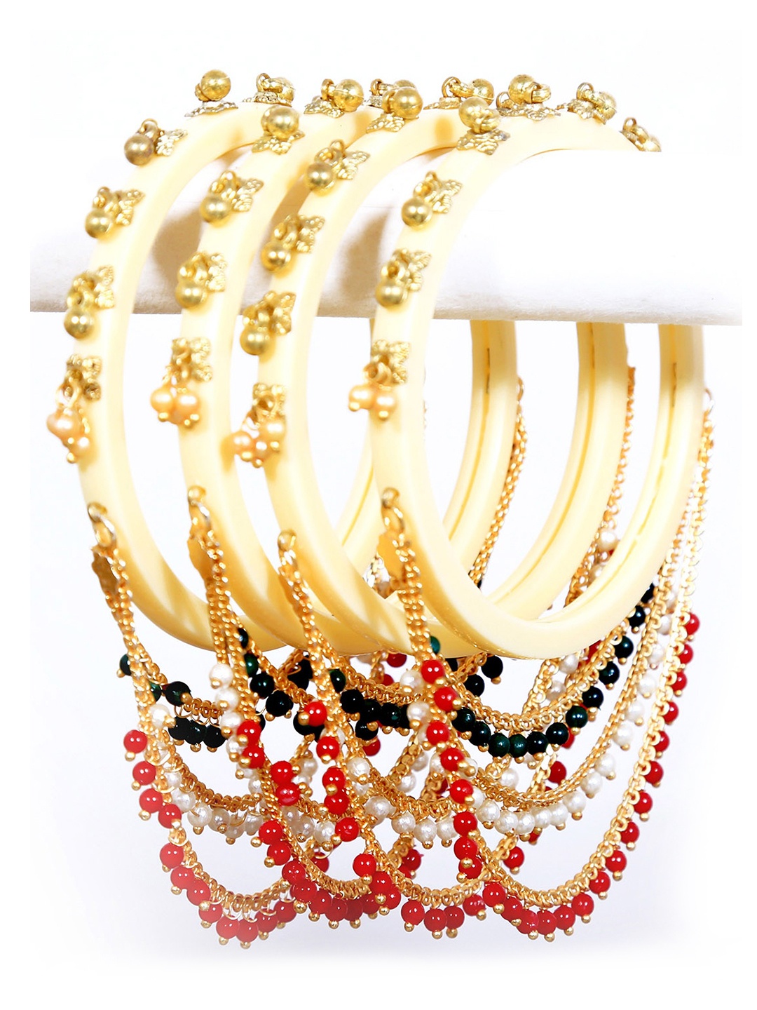 

Align Set Of 4 Gold-Plated Beaded Bangles
