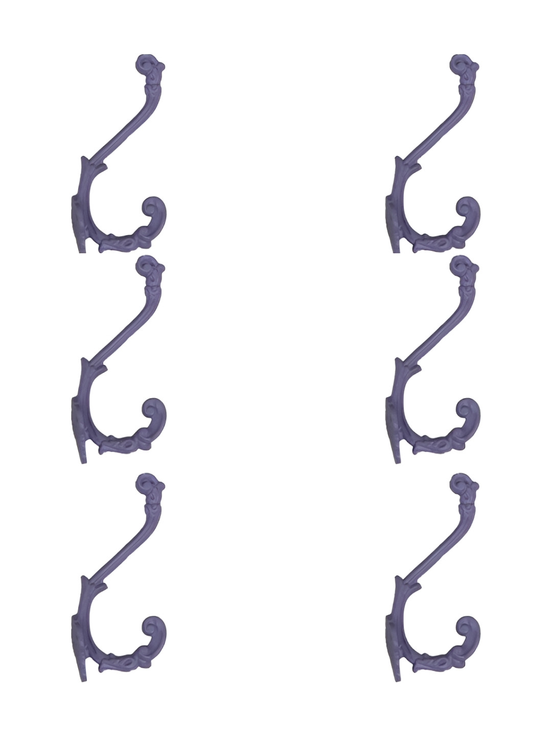 

IndianShelf Cream 6 Pieces Ceramic Engraved Wall Hooks