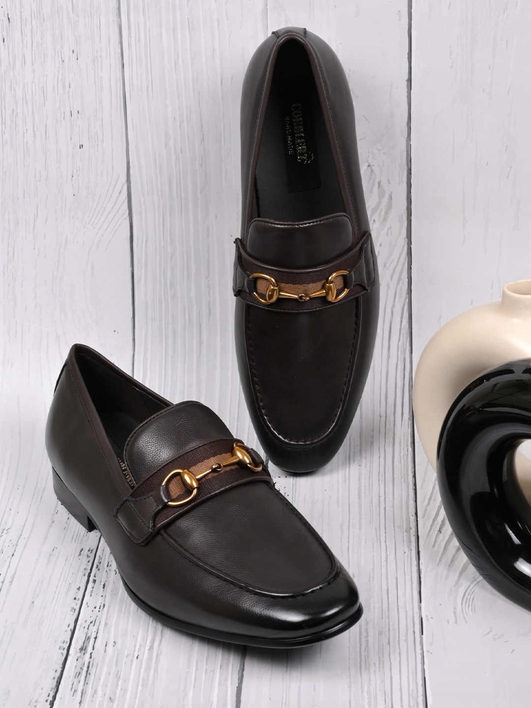 

Cobblerz Men Leather Loafers, Coffee brown