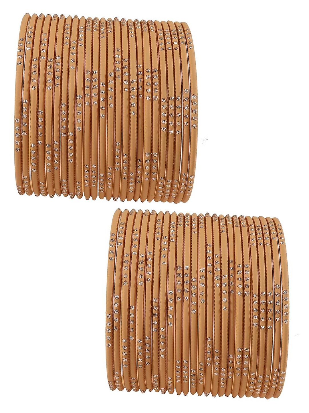 

ZULKA Set Of 48 Glitter Polka Dots Bangles, Peach