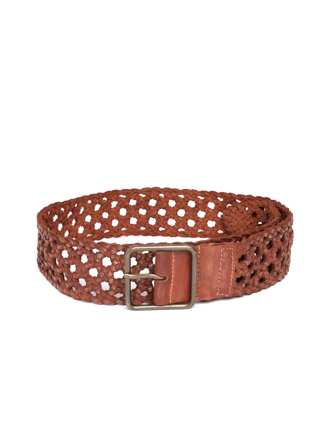 

ART N VINTAGE Women Textured Leather Belt, Brown