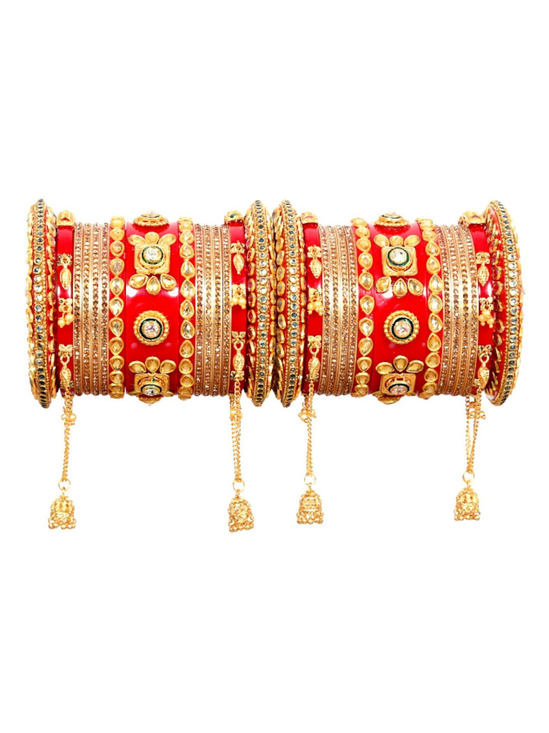 

Align Set Of 2 Gold-Plated Stones-Studded Bangles