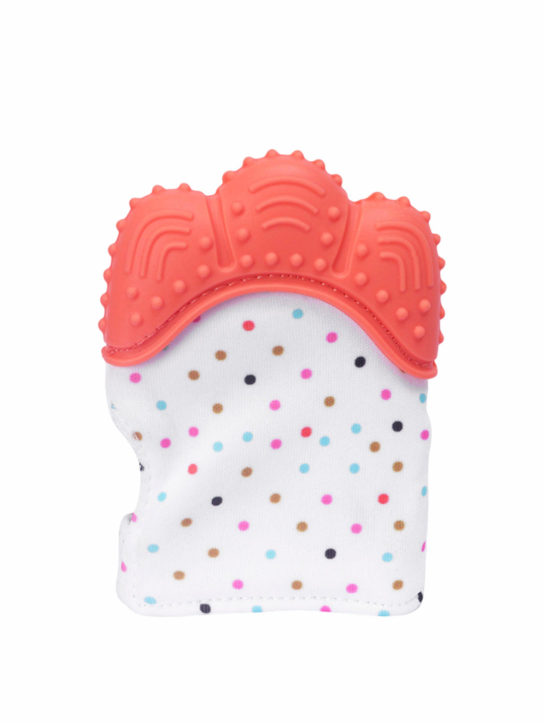 

Kritiu Orange & White Mitten Shape Baby Teether