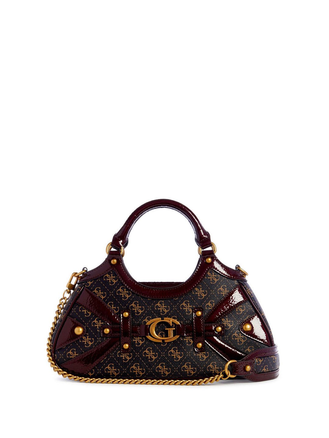 

GUESS Printed PU Women Brand Logo Printed Structured Handheld Bag, Navy blue