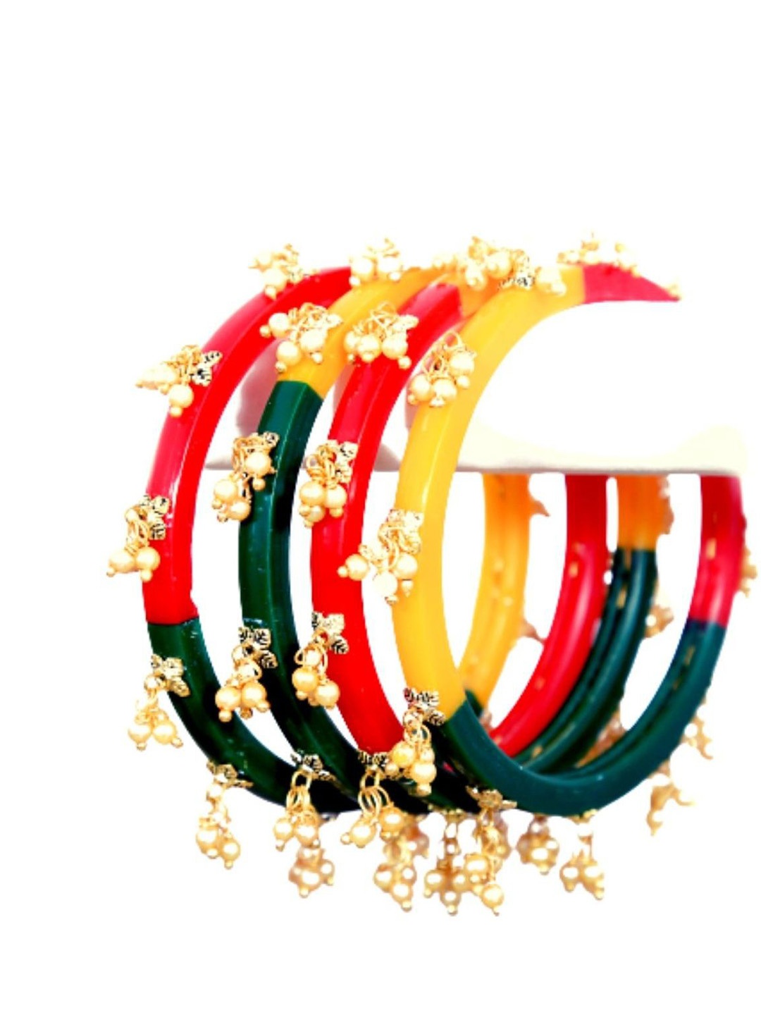 

Align Set Of 4 Beaded Bangles, Red