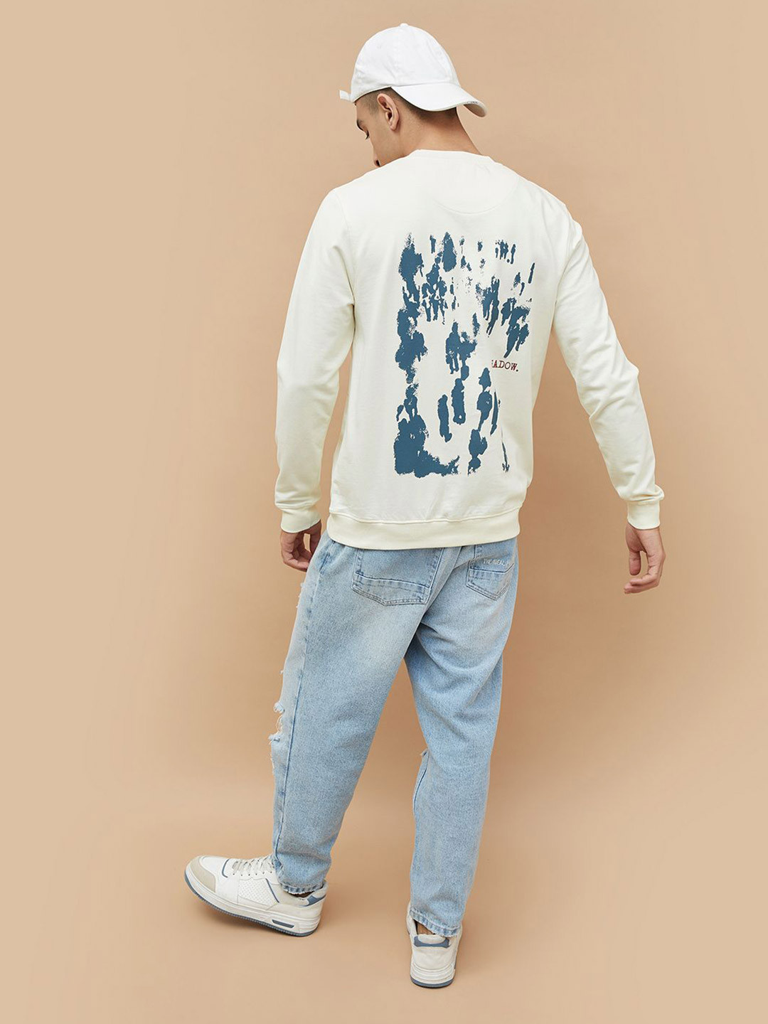 

Forca Men Cotton Typography Printed Pullover Sweatshirt, Off white
