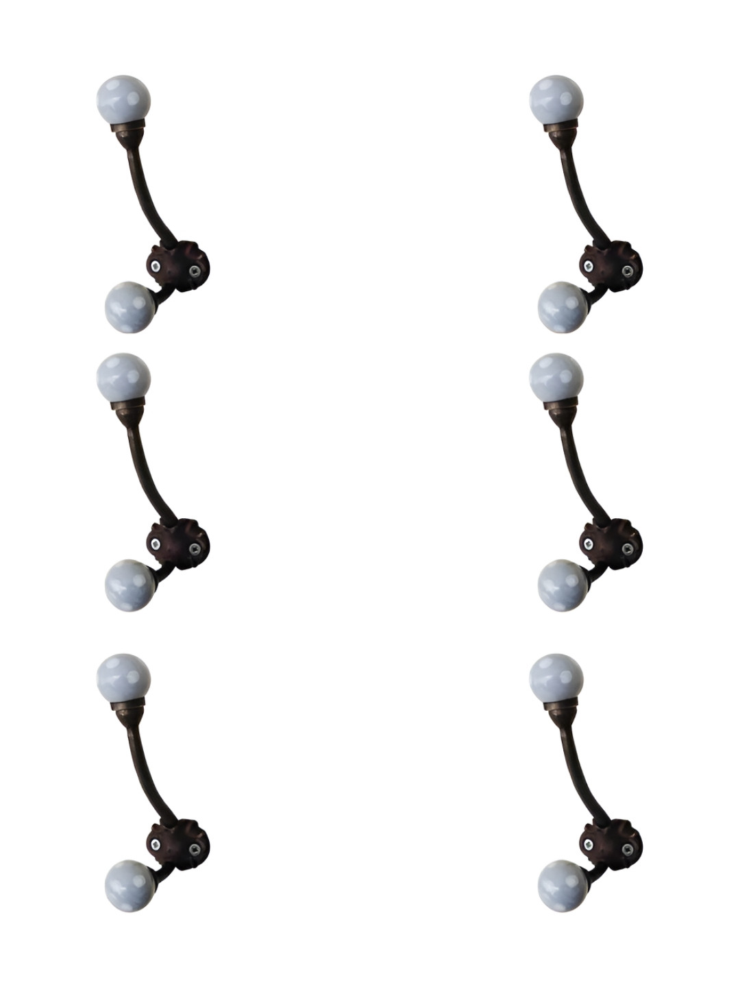 

IndianShelf 6 Pcs Ceramic Dot Wall Hangings Hooks, Grey