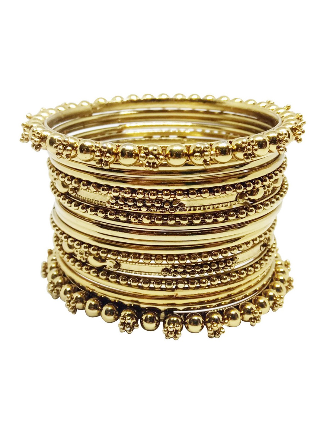 

CHRISHAN Set Of 20 Gold-Plated Beaded Bangles