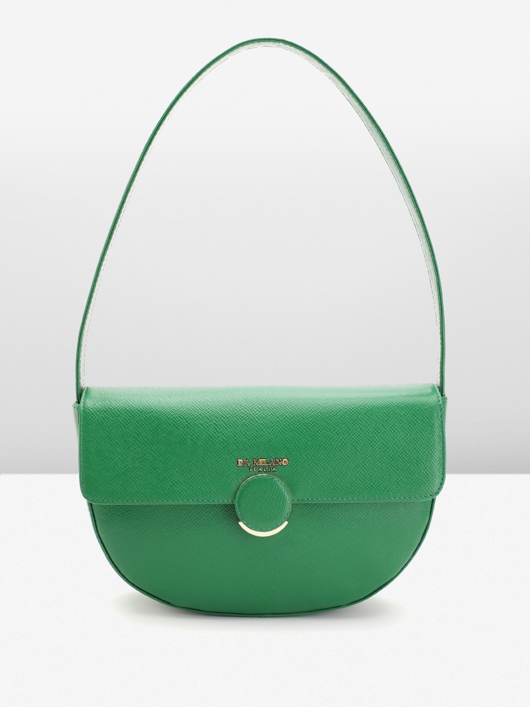 

Da Milano Leather Baguette Bag, Green