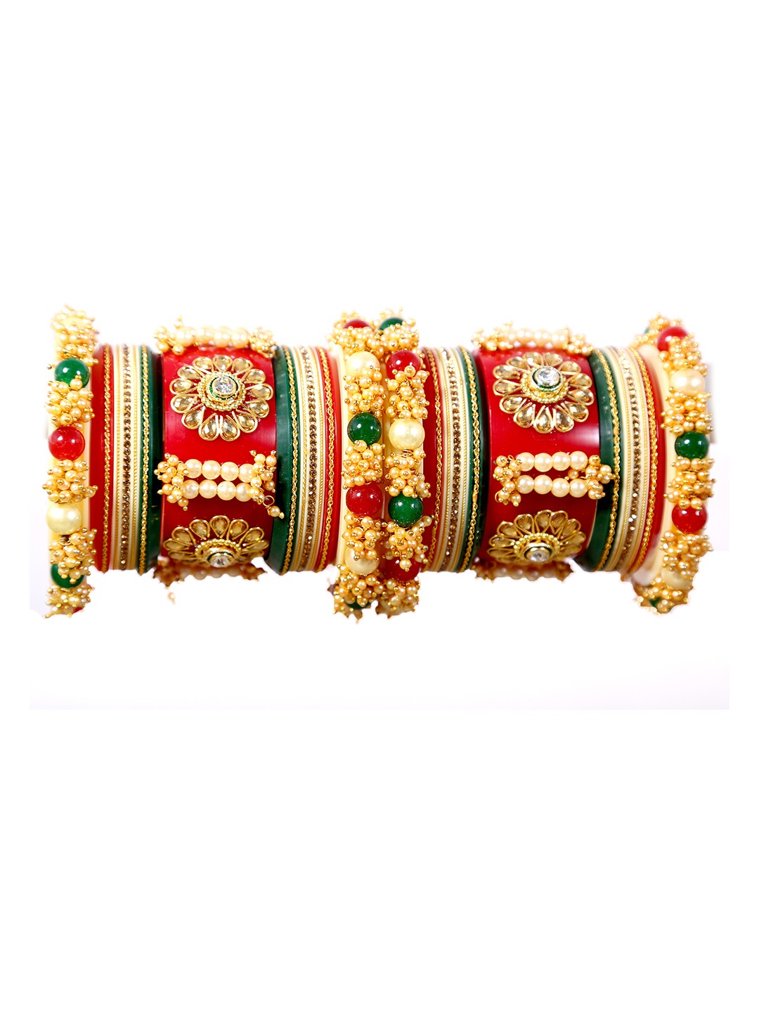 

Align Set Of 2 Gold-Plated Chudas Bangles, Red