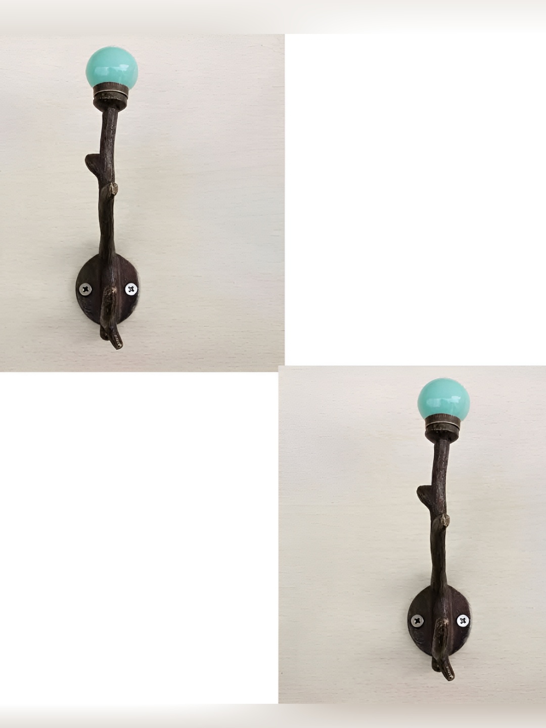 

IndianShelf Green & Brown 2 Pieces Ceramic Wall Hooks