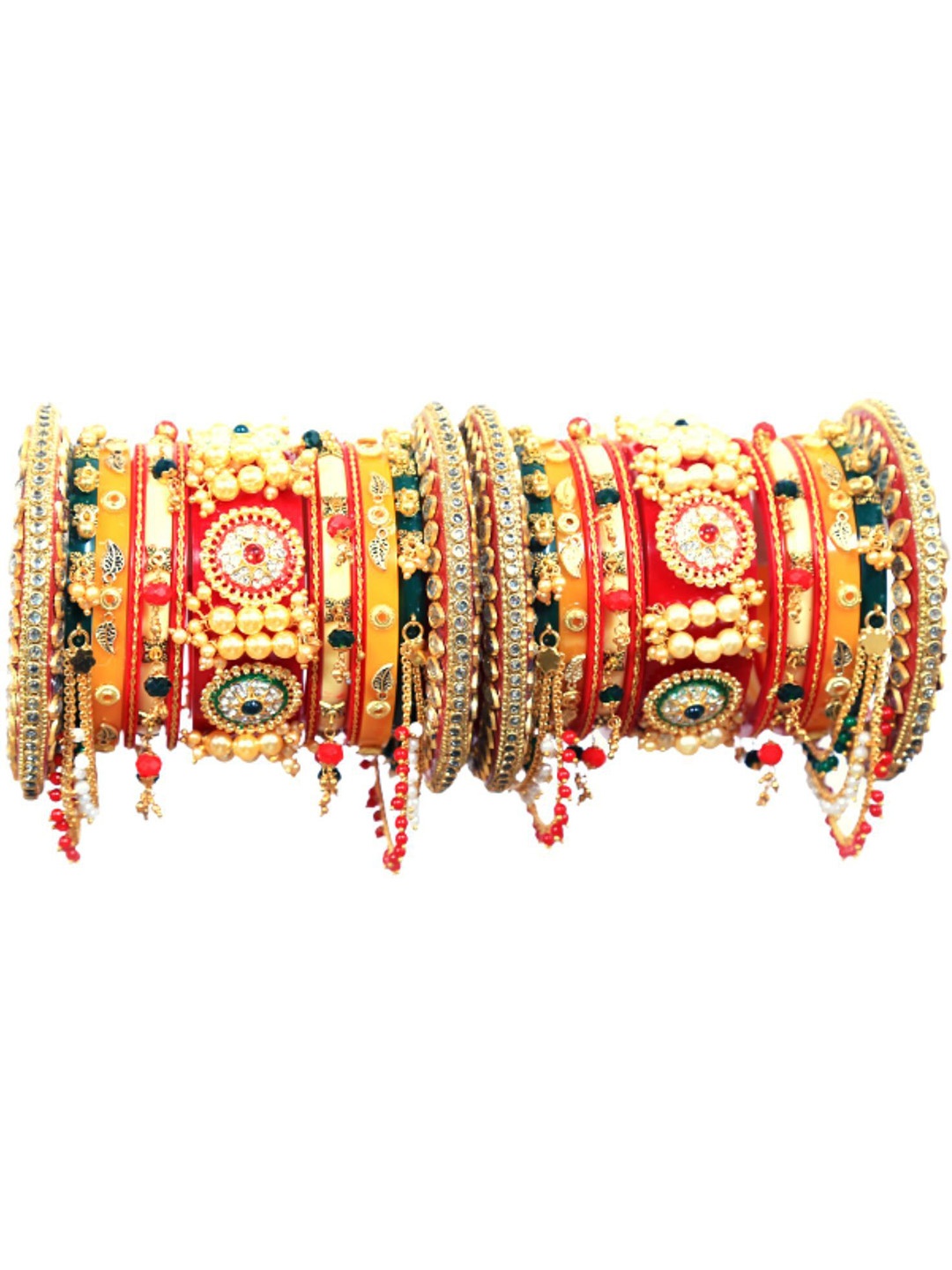 

Align Set Of 2 Gold-Plated Beaded Chudas Bangles