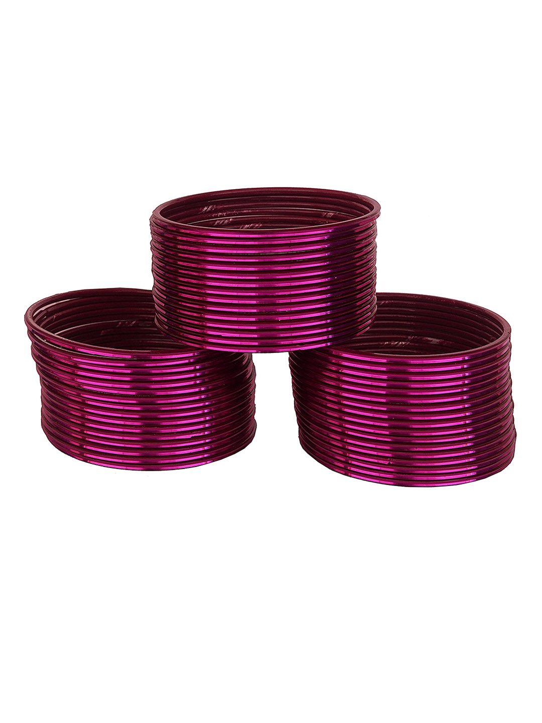 

ZULKA Set of 48 Glossy Finished Bangles, Purple