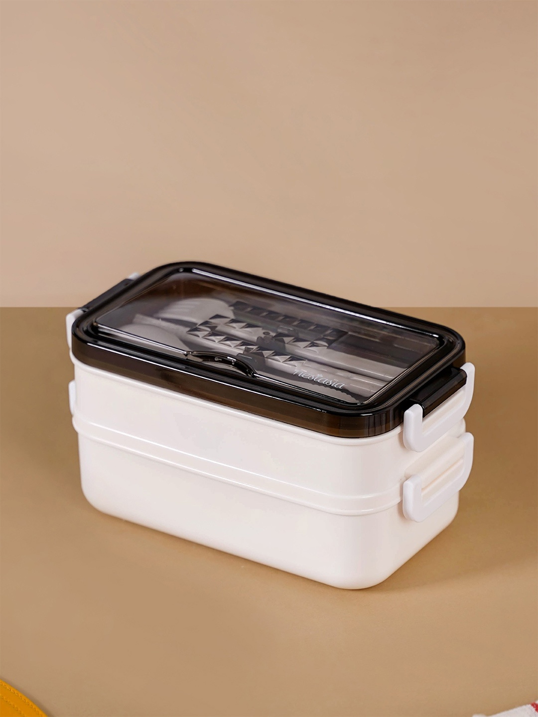 

Nestasia White Double Decker Tiffin Box 1050ml