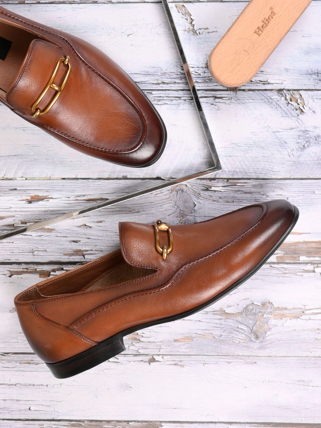 

Cobblerz Men Leather Formal Loafers, Tan