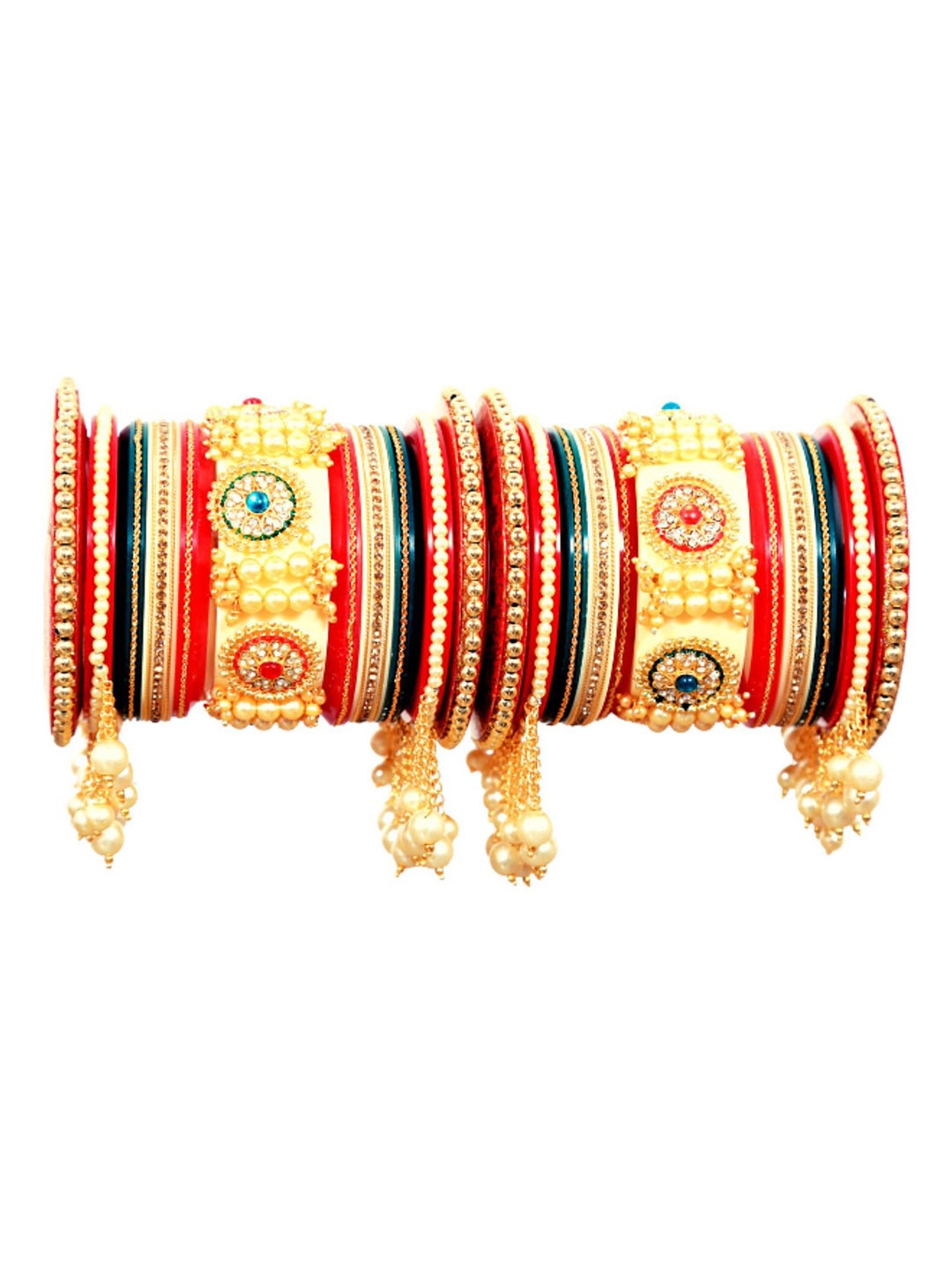 

Align Set Of 2 Gold-Plated Pearl-Beaded Chuda Bangles