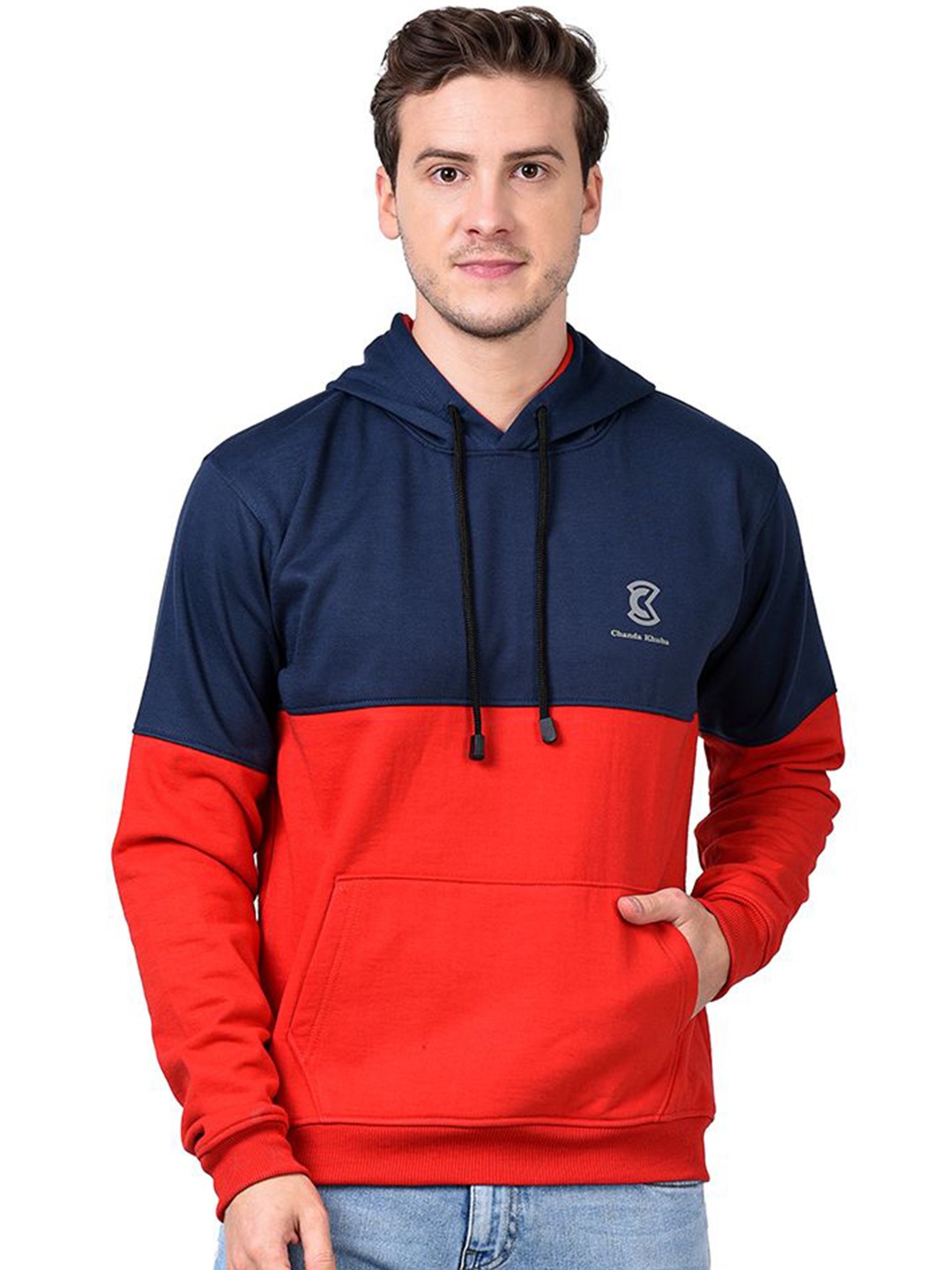 

Chanda Khuba Men Hooded Sweatshirt, Navy blue