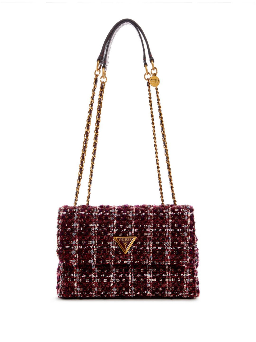 

GUESS Women Structured Shoulder Bag, Burgundy
