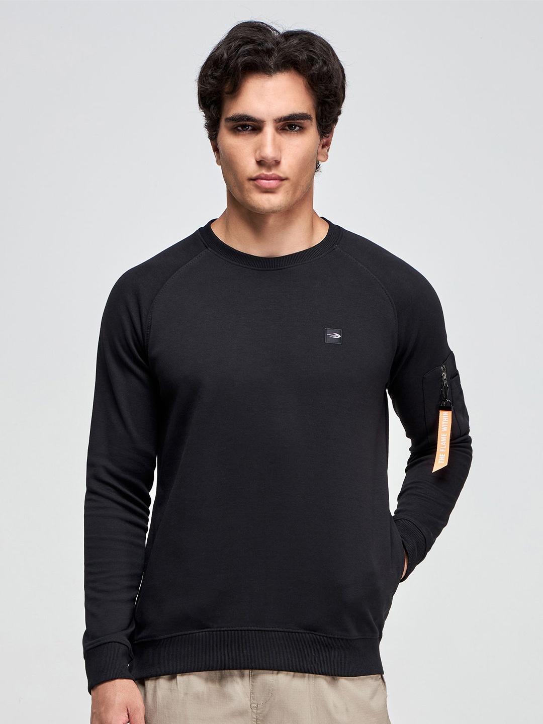 

Red Flame Men Sweatshirt, Black