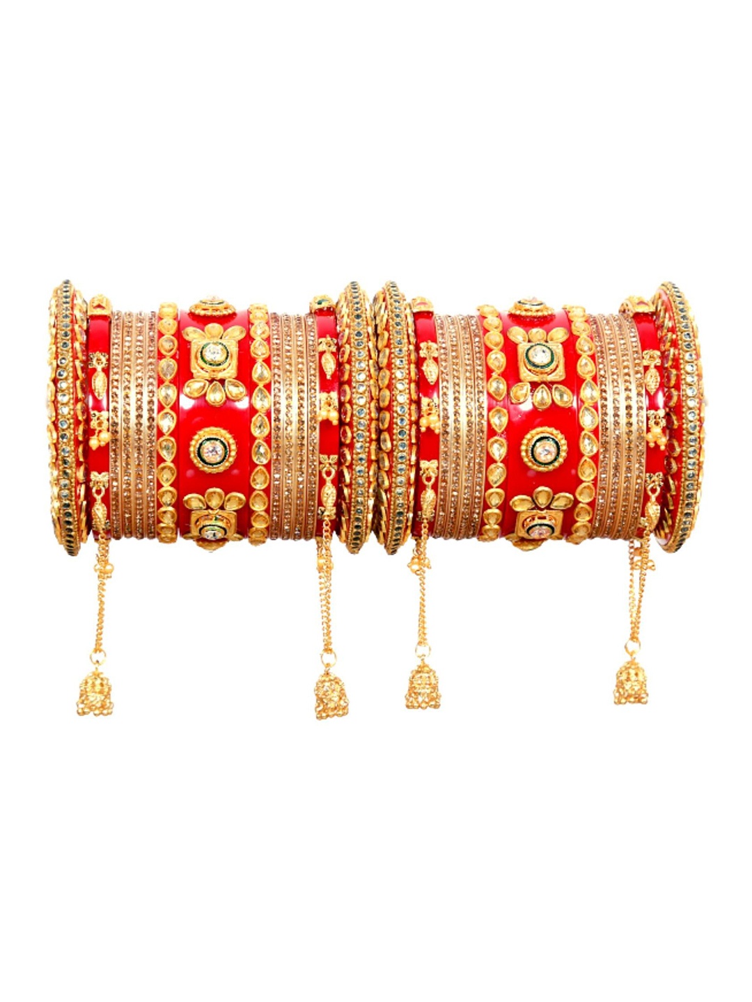 

Align Set Of 2 Gold-Plated Chuda Bangles, Red