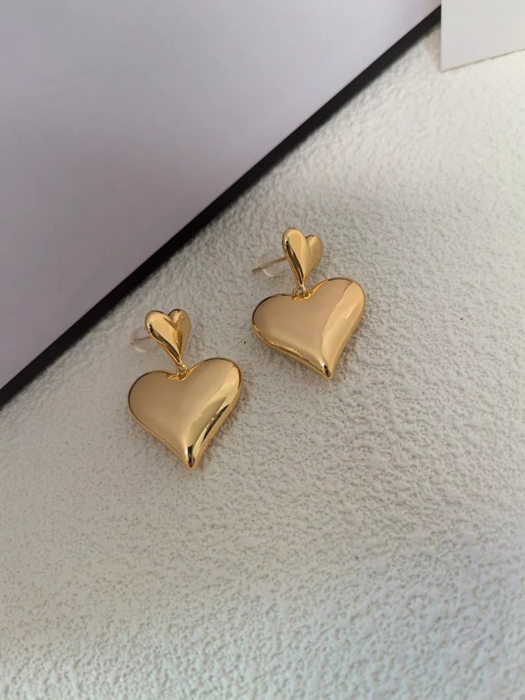 

Palli Creation Heart Shaped Drop Earrings, Gold