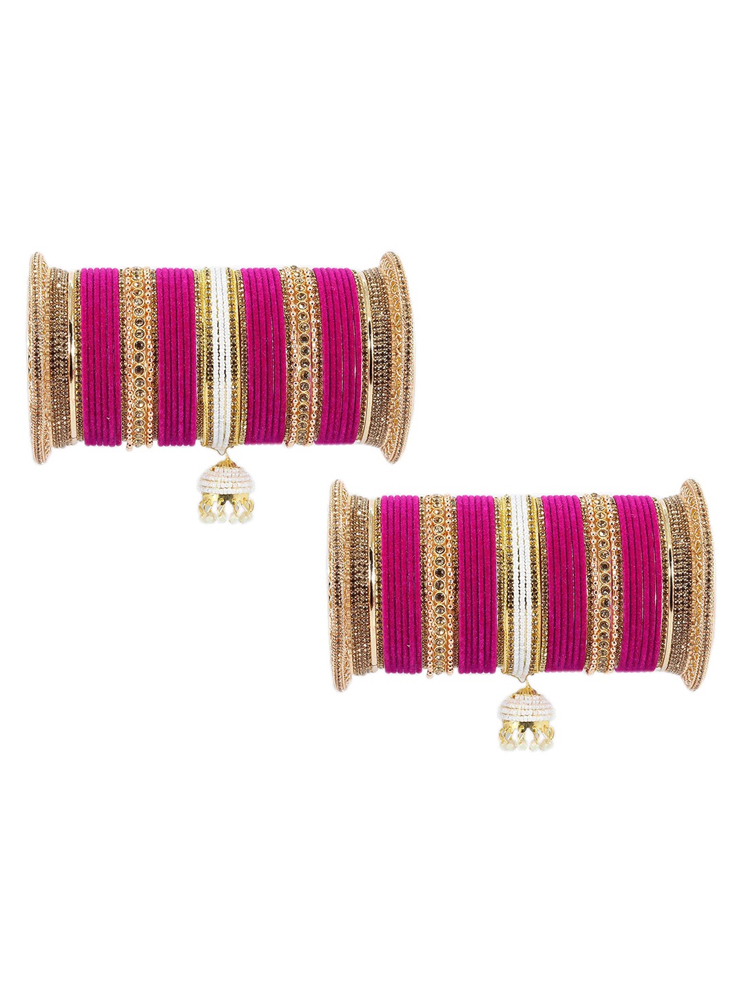 

ZULKA Set Of 82 Stone-Studded Bangles, Gold