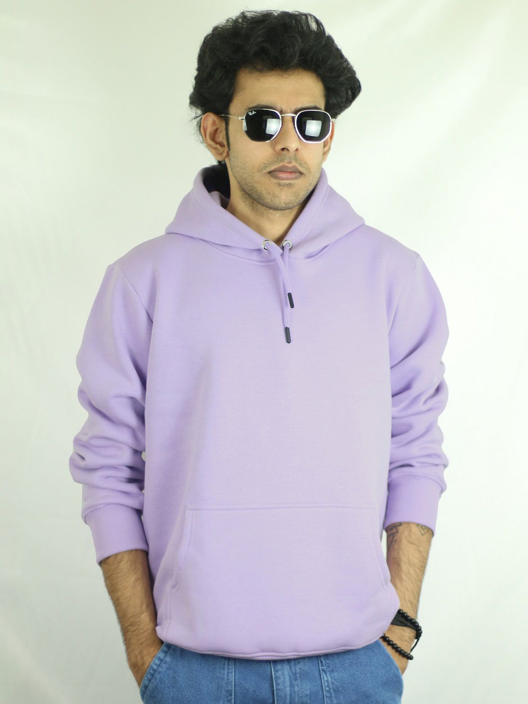 

EKSDEE Men Cotton Hooded Pullover Sweatshirt, Lavender