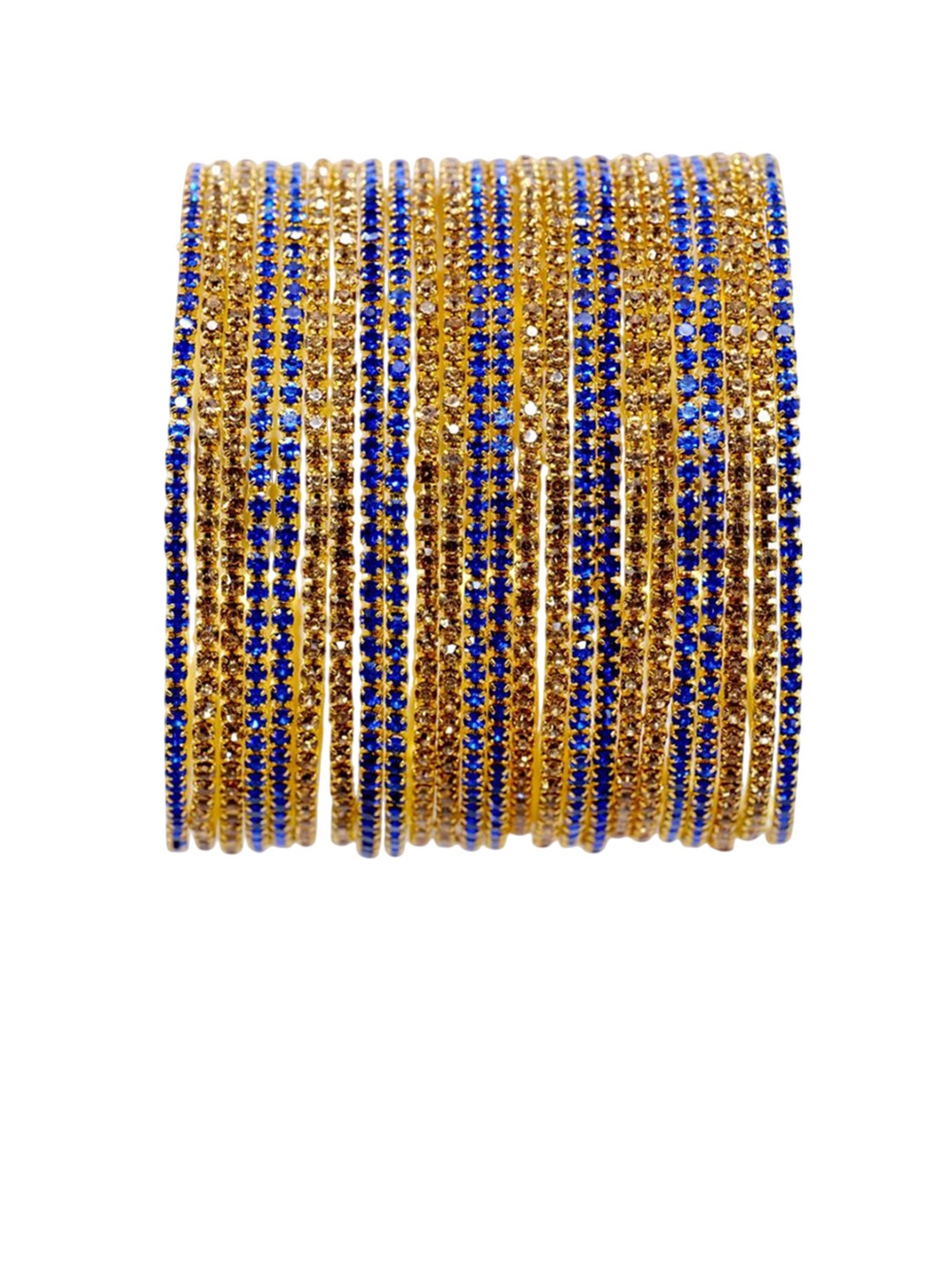 

ZULKA Set Of 24 Gold-Plated CZ Studded Bangle
