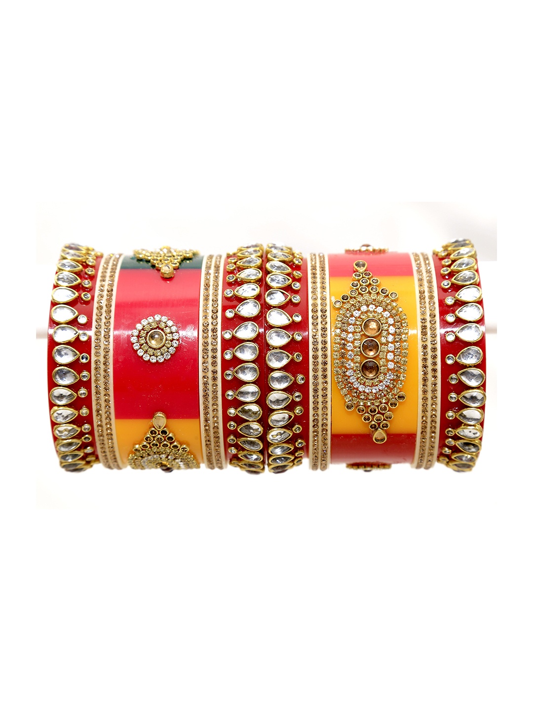 

Align Set Of 2 Gold-Plated AD-Studded Chuda Bangles