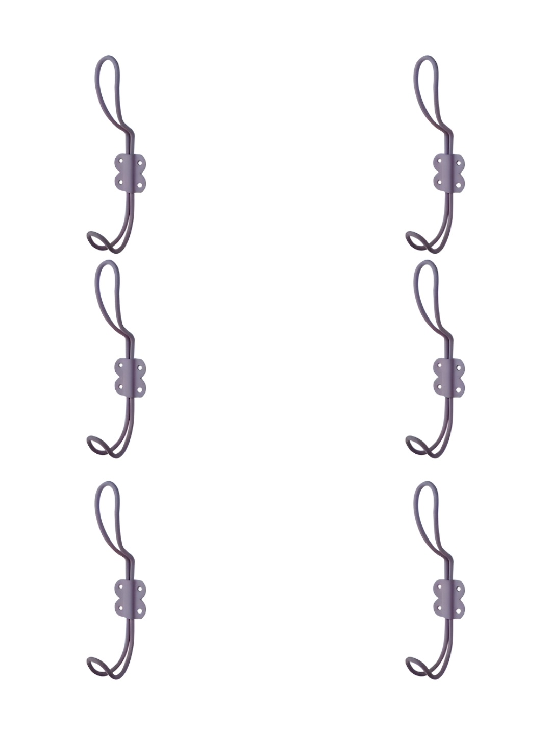 

IndianShelf Lavender Colour 6 Pcs Iron Wall Hooks