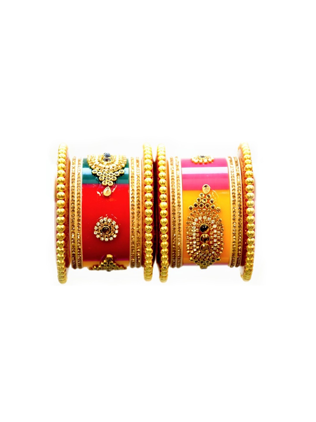

Align Set Of 2 Gold-Plated AD-Studded Chuda Bangles
