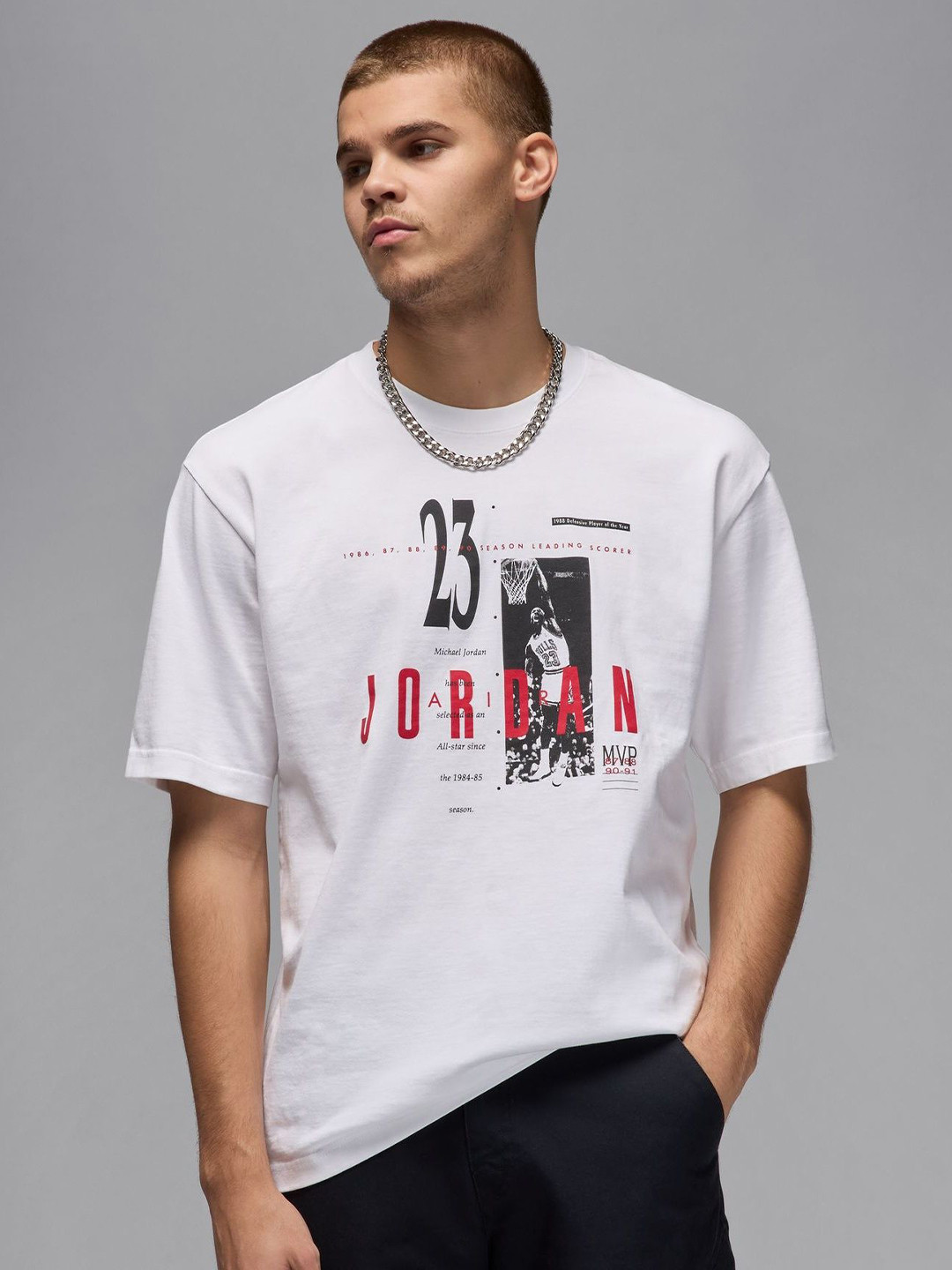 

Nike Men Jordan Reissue Men Graphic Printed Casual T-Shirt, White