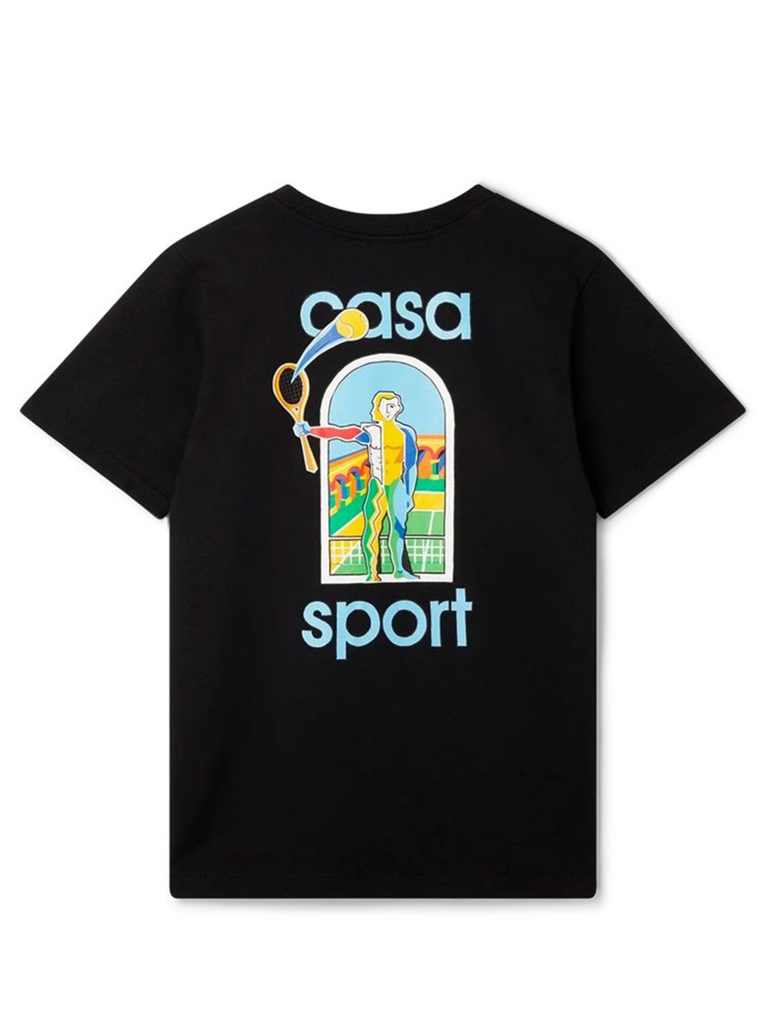 

Casablanca Men Graphic Printed Round Neck Cotton T-shirt, Black