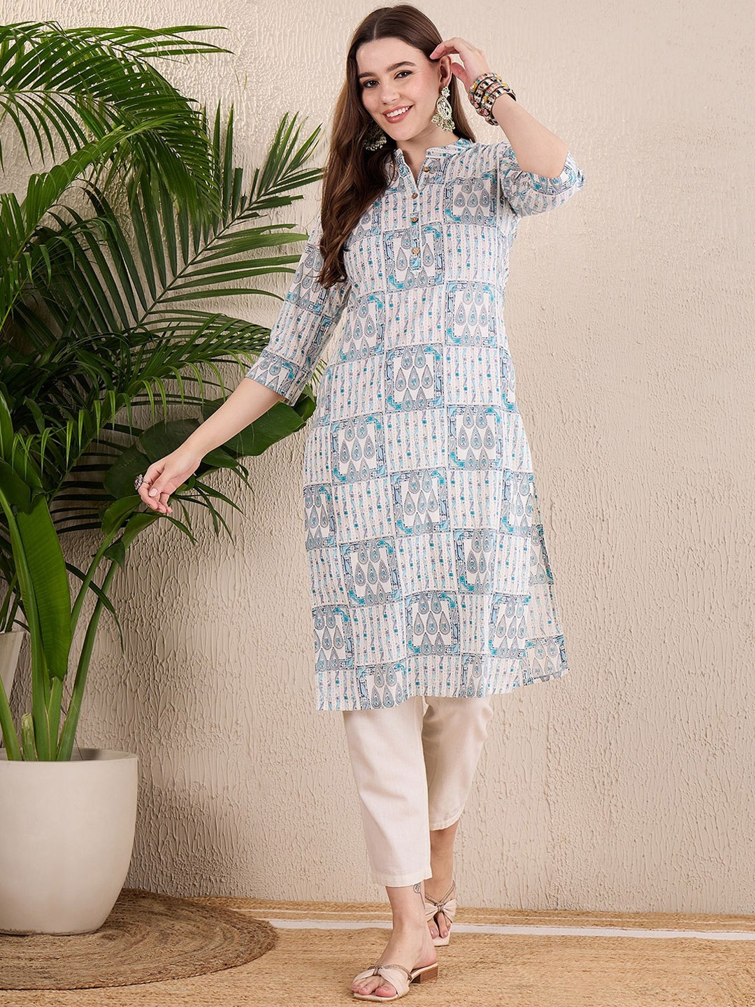 

Anouk Women Printed Kurta, White