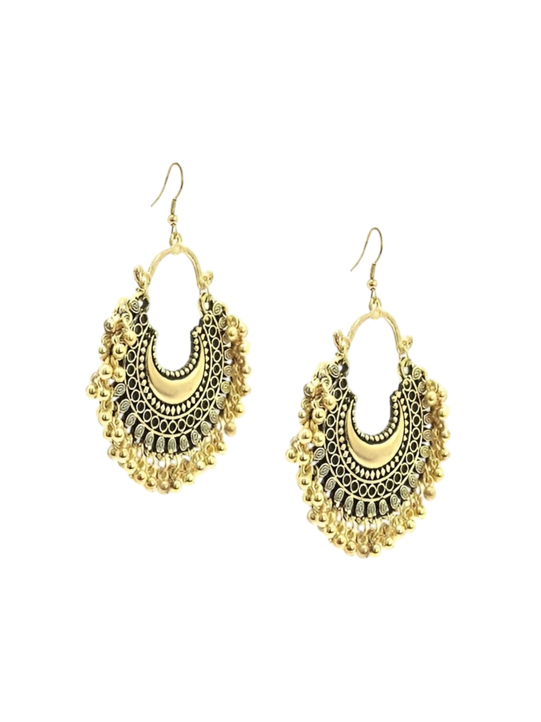 

JMBW INTERNATIONAL Set Of 4 Silver-Plated Beaded Oxidised Contemporary Drop Earrings