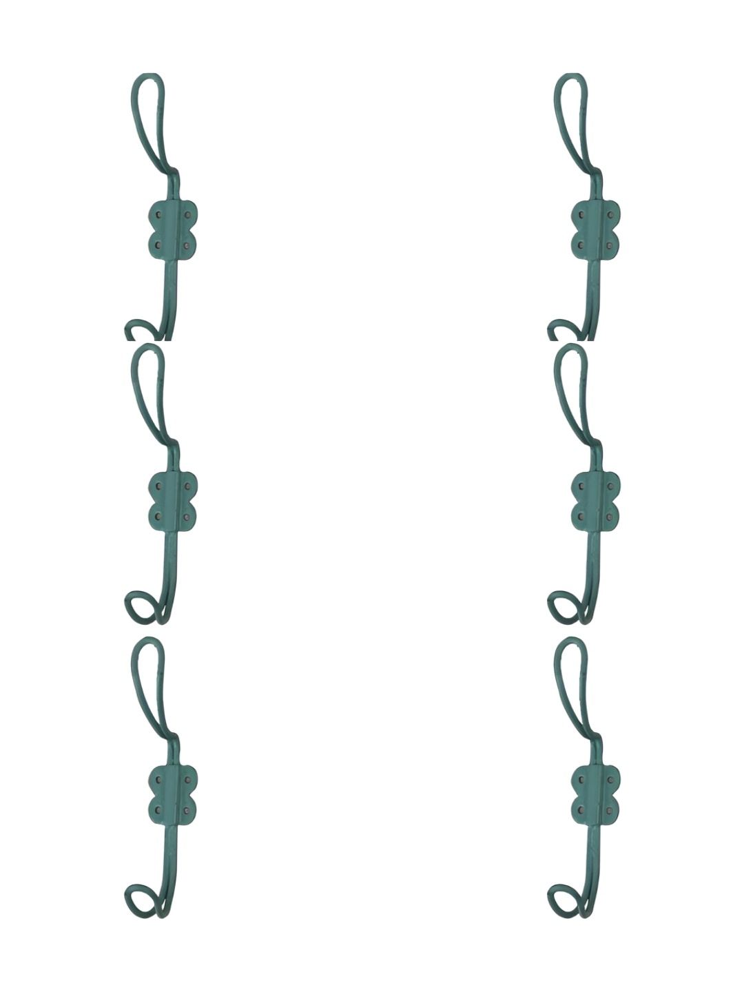 

IndianShelf Green 6 Pieces Iron Wire Key Hooks