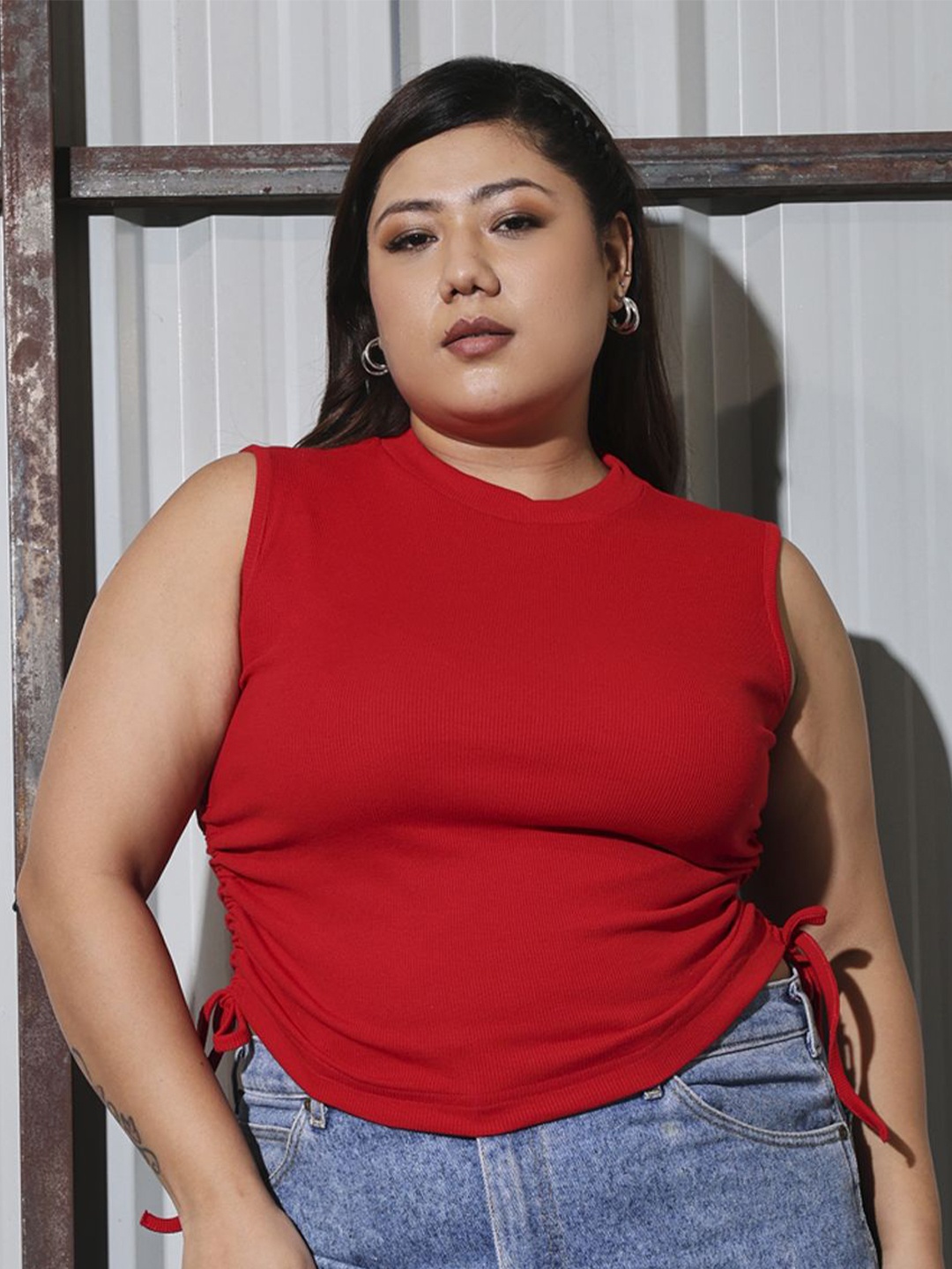 

MOOBA Women Plus Size Top, Red