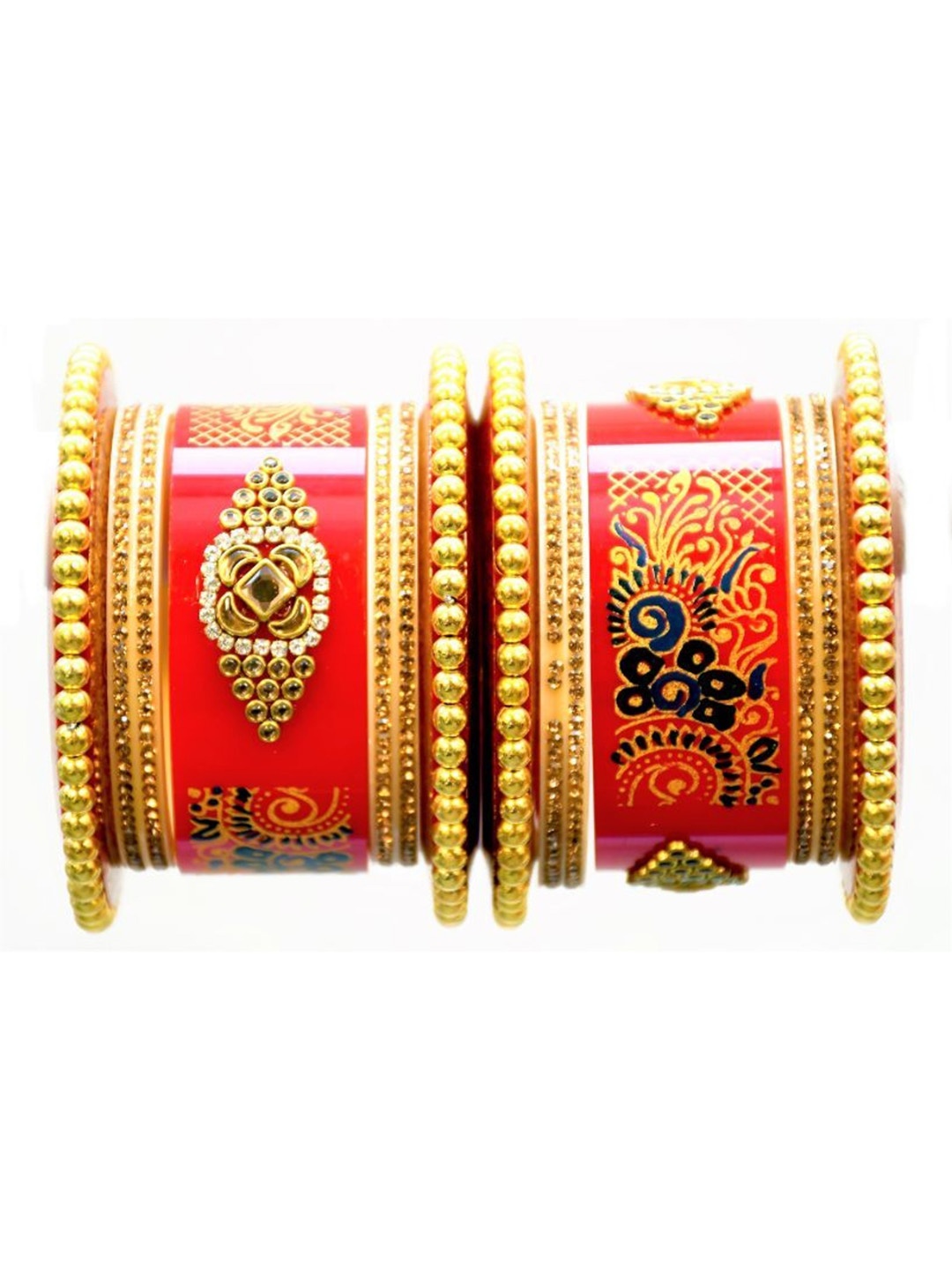 

Align Set Of 2 Gold-Plated AD-Studded Chuda Bangles