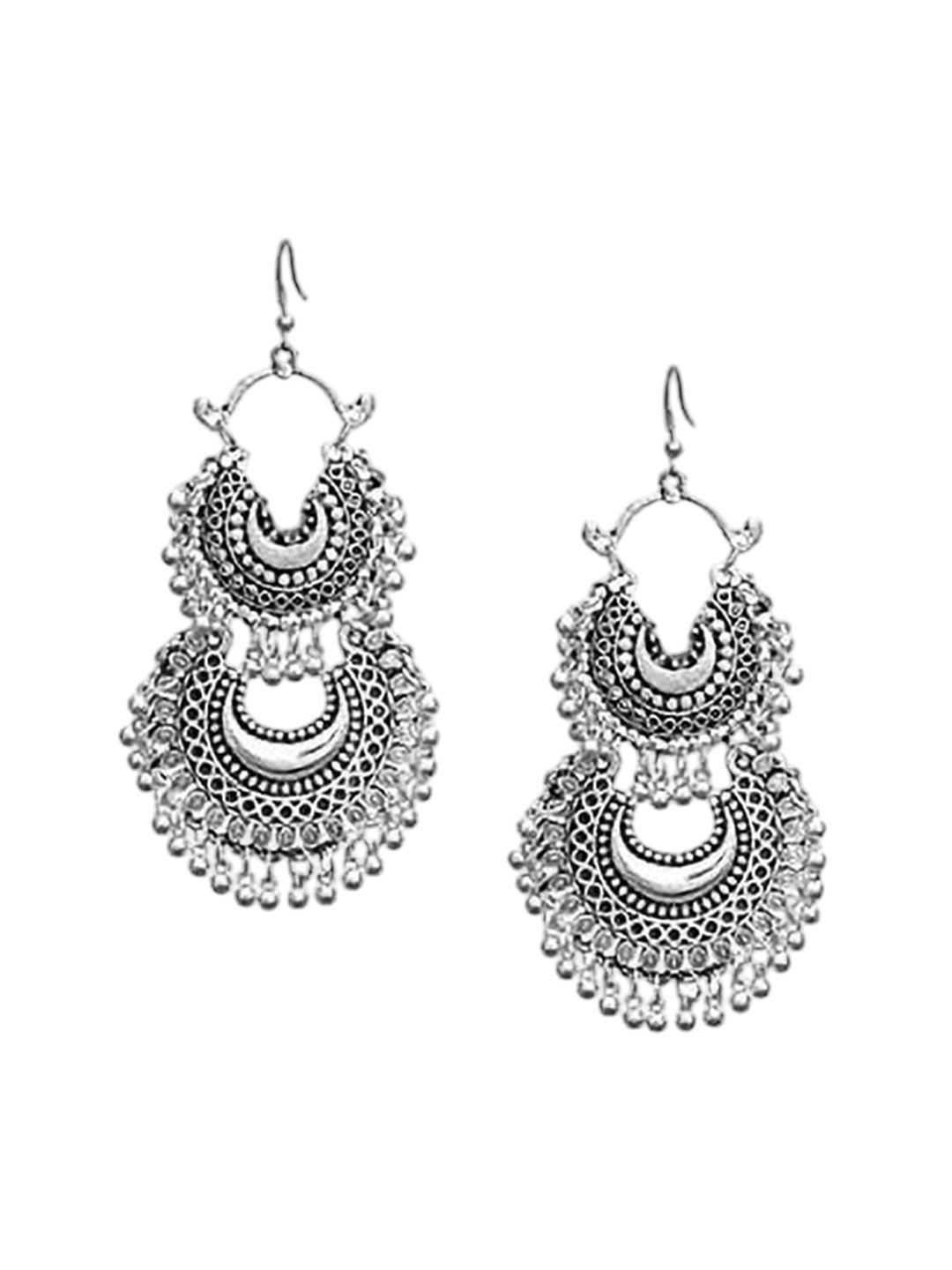 

JMBW INTERNATIONAL Set Of 4 Silver-Plated Contemporary Drop Earrings